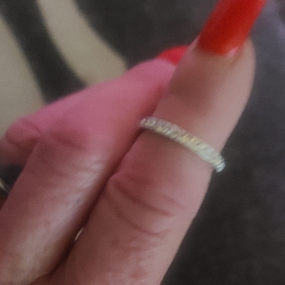 🔴 3 for 20 COSTUME CRYSTAL ALL AROUND SILVER RING